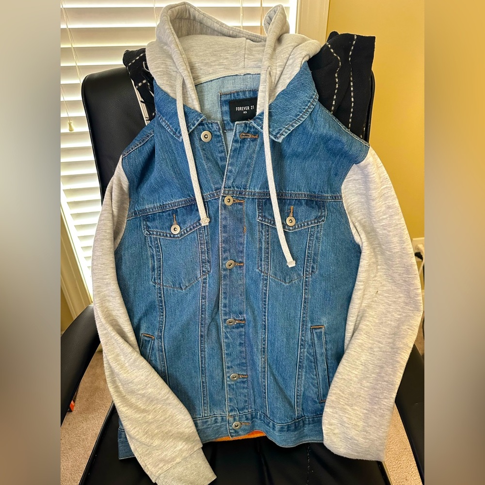 Forever 21 Hoodie blue jean jacket